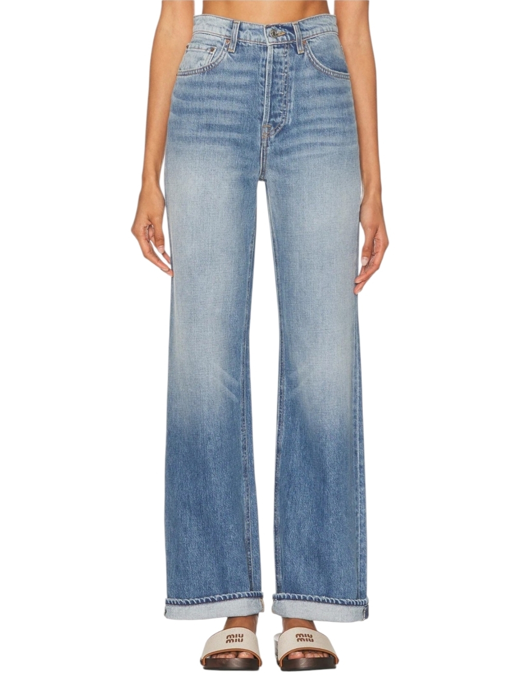 GRLFRND The Brooklyn High Rise Loose Straight Jeans Size 26